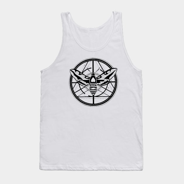 Moth totem geometrical design | Ink tattoo style Tank Top by ZuskaArt